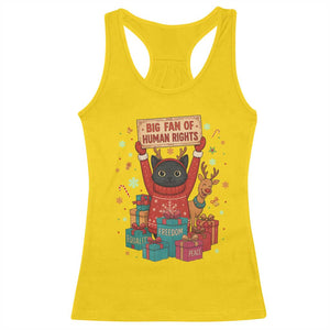 Cute Santa Cat Big Fan Of Human Rights Racerback Tank Top Christmas Supporters TS12 Daisy Print Your Wear