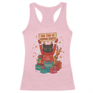 Cute Santa Cat Big Fan Of Human Rights Racerback Tank Top Christmas Supporters TS12 Light Pink Print Your Wear