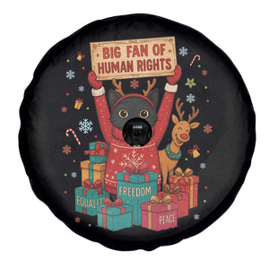 Cute Santa Cat Big Fan Of Human Rights Spare Tire Cover Christmas Supporters TS12 Print Your Wear
