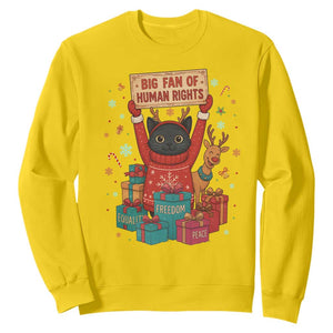 Cute Santa Cat Big Fan Of Human Rights Sweatshirt Christmas Supporters TS12 Daisy Print Your Wear
