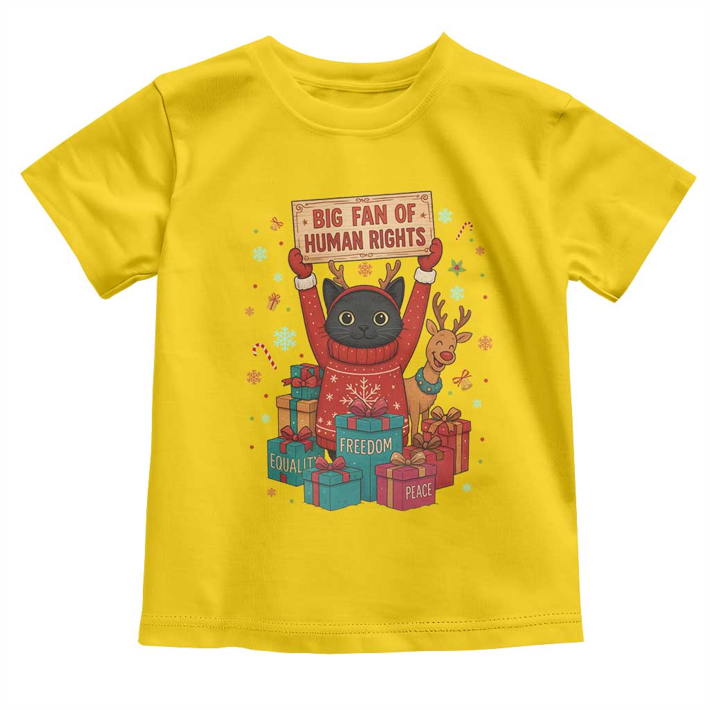Cute Santa Cat Big Fan Of Human Rights Toddler T Shirt Christmas Supporters TS12 Daisy Print Your Wear