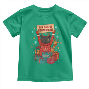 Cute Santa Cat Big Fan Of Human Rights Toddler T Shirt Christmas Supporters TS12 Irish Green Print Your Wear