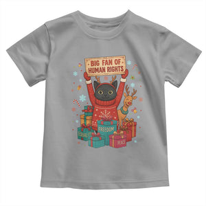 Cute Santa Cat Big Fan Of Human Rights Toddler T Shirt Christmas Supporters TS12 Sport Gray Print Your Wear