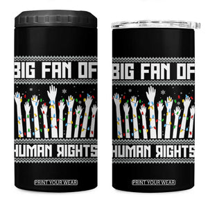 Big Fan Of Human Rights Equality Supporters 4 in 1 Can Cooler Tumbler Christmas Gift TS12 One Size: 16 oz Black Print Your Wear