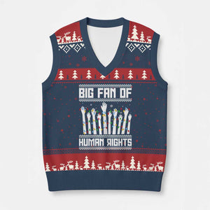 Big Fan Of Human Rights Equality Supporters V-Neck Knit Sweater Vest Xmas Gift TS12 Navy Red Print Your Wear