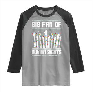 Big Fan Of Human Rights Equality Supporters Raglan Shirt Christmas Gift TS12 Sport Gray Black Print Your Wear