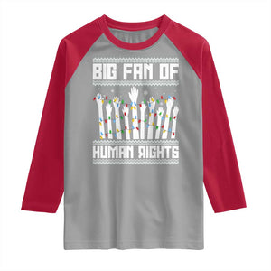 Big Fan Of Human Rights Equality Supporters Raglan Shirt Christmas Gift TS12 Sport Gray Red Print Your Wear