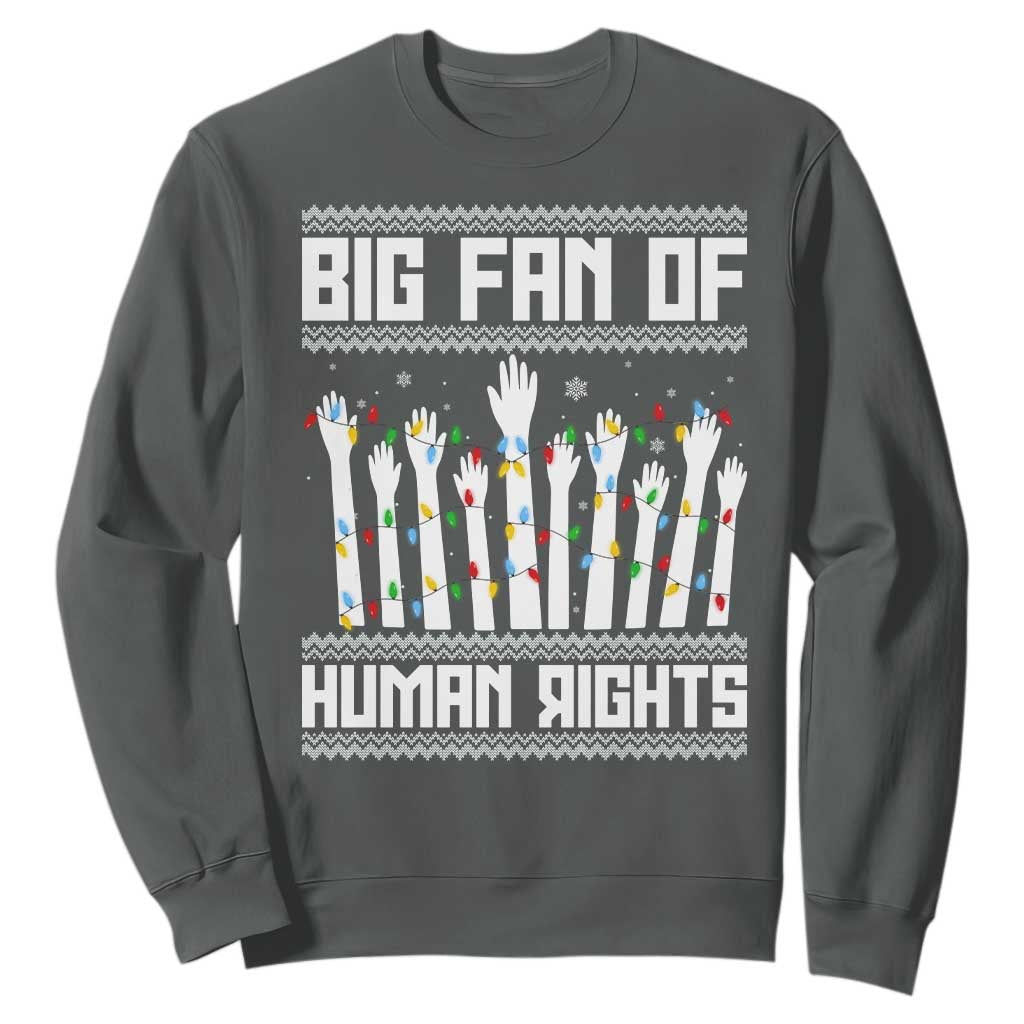 Big Fan Of Human Rights Equality Supporters Sweatshirt Christmas Gift TS12 Dark Heather Print Your Wear