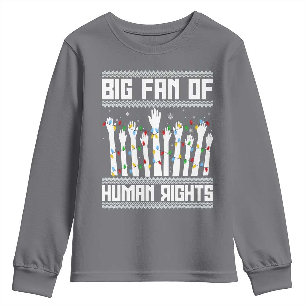 Big Fan Of Human Rights Equality Supporters Youth Sweatshirt Christmas Gift TS12 Charcoal Print Your Wear
