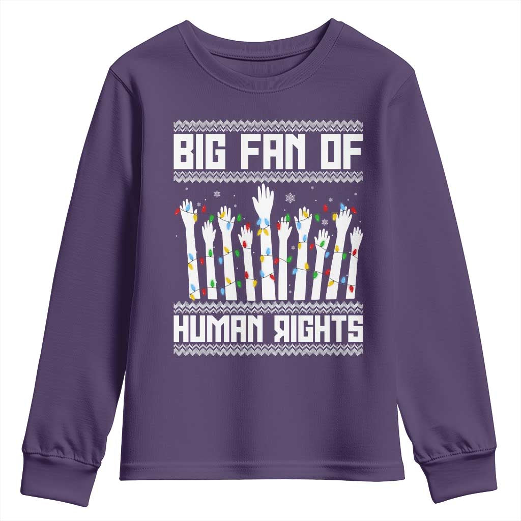 Big Fan Of Human Rights Equality Supporters Youth Sweatshirt Christmas Gift TS12 Purple Print Your Wear