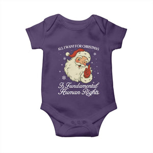 All I Want For Christmas Is Fundamental Human Rights Baby Onesie Xmas Supporters Gift TS12 Purple Print Your Wear