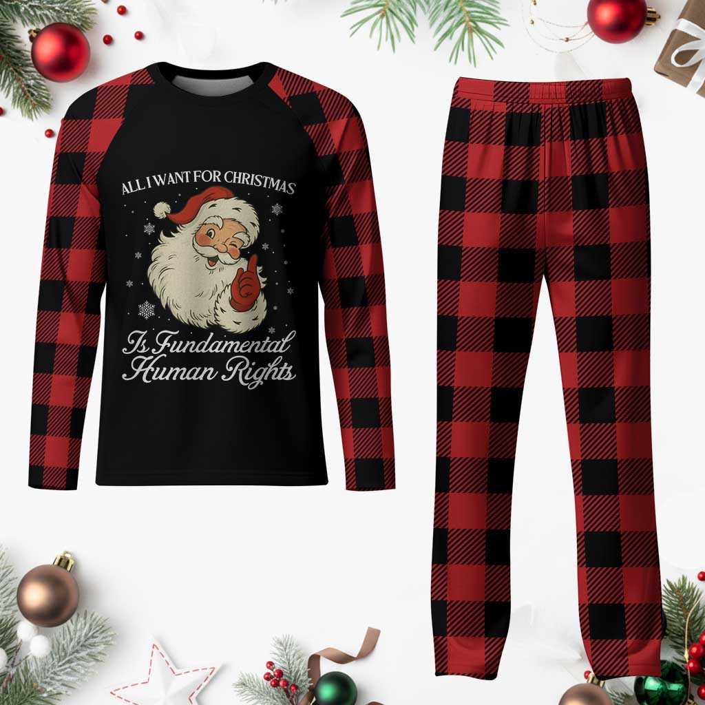 All I Want For Christmas Is Fundamental Human Rights Plaid Pajama Set Xmas Supporters Gift TS12 Buffalo Plaid Print Your Wear