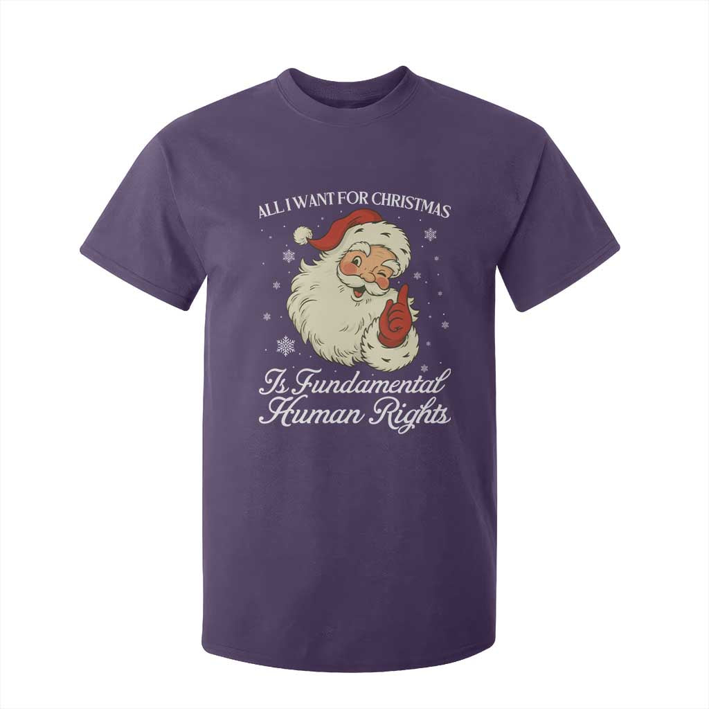 All I Want For Christmas Is Fundamental Human Rights T Shirt For Kid Xmas Supporters Gift TS12 Purple Print Your Wear