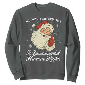 All I Want For Christmas Is Fundamental Human Rights Sweatshirt Xmas Supporters Gift - Print Your Wear