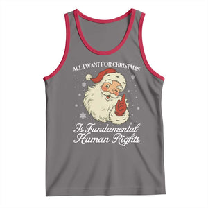 All I Want For Christmas Is Fundamental Human Rights Tank Top Xmas Supporters Gift TS12 Deep Heather Red Print Your Wear