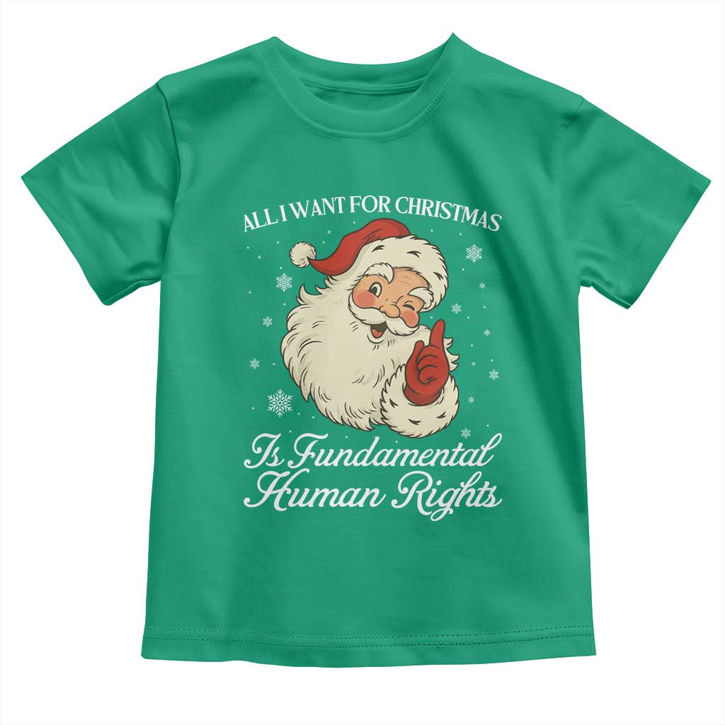 All I Want For Christmas Is Fundamental Human Rights Toddler T Shirt Xmas Supporters Gift TS12 Irish Green Print Your Wear