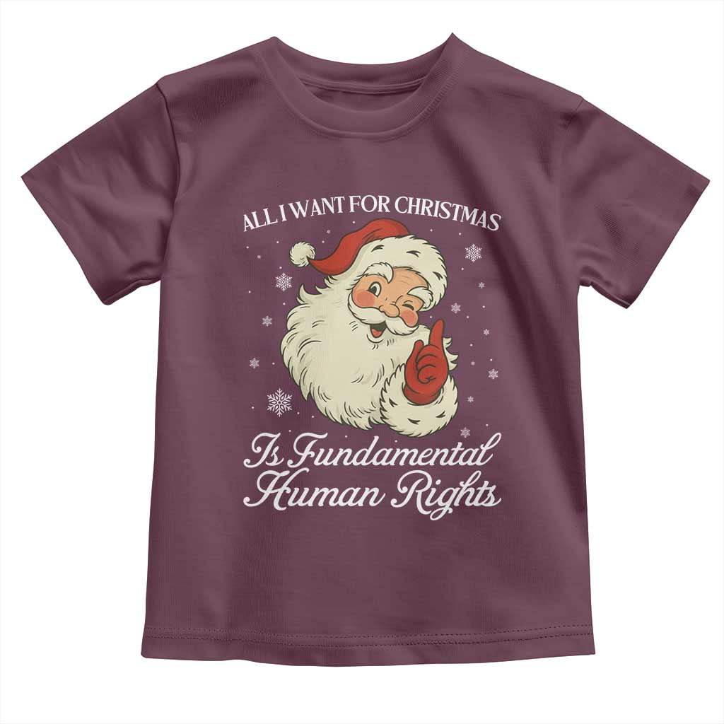 All I Want For Christmas Is Fundamental Human Rights Toddler T Shirt Xmas Supporters Gift TS12 Maroon Print Your Wear