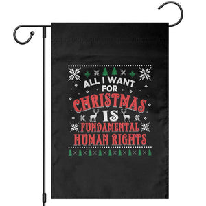 Christmas Gift For Fundamental Human Rights Supporters Garden Flag TS12 Black Print Your Wear