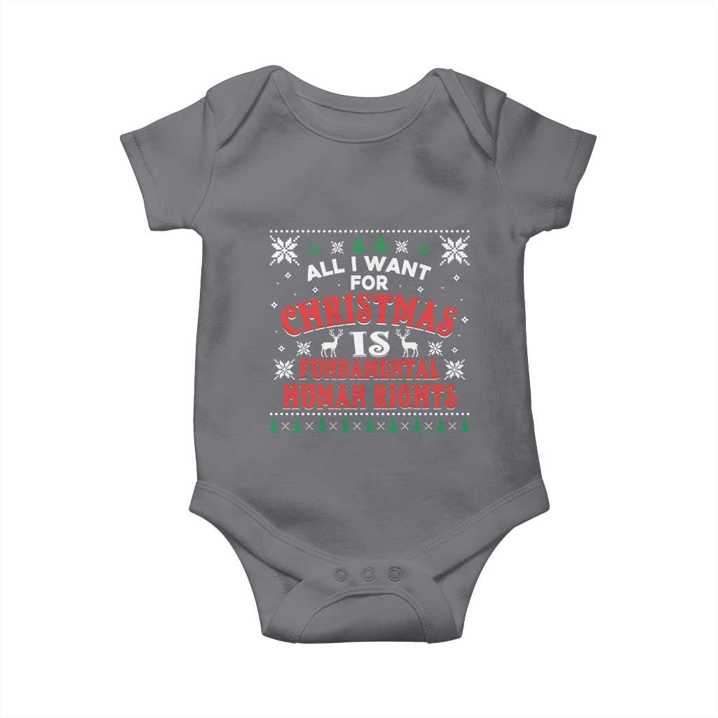 Christmas Gift For Fundamental Human Rights Supporters Baby Onesie TS12 Charcoal Print Your Wear