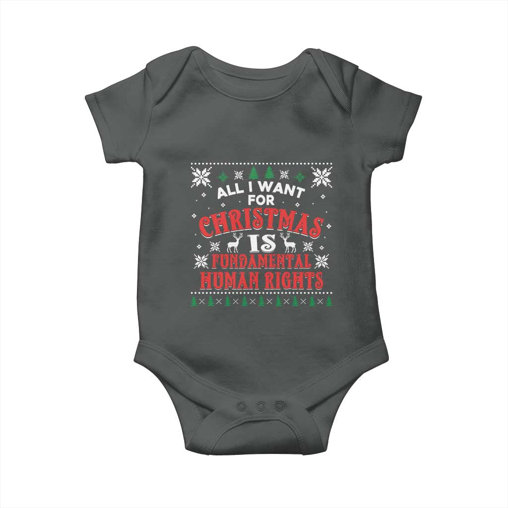 Christmas Gift For Fundamental Human Rights Supporters Baby Onesie TS12 Dark Heather Print Your Wear