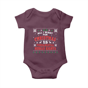 Christmas Gift For Fundamental Human Rights Supporters Baby Onesie TS12 Maroon Print Your Wear