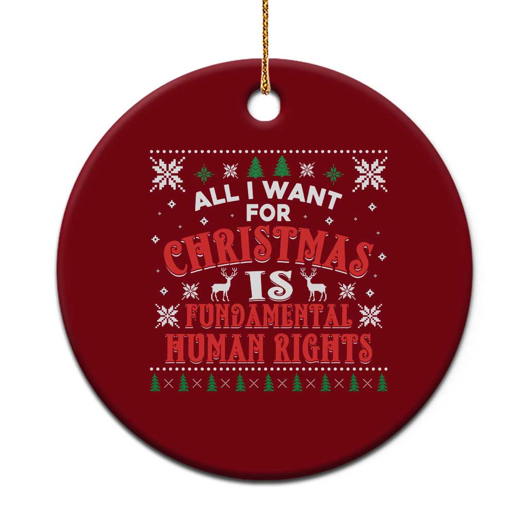 Christmas Gift For Fundamental Human Rights Supporters Ceramic Ornament TS12 1pc Red Print Your Wear
