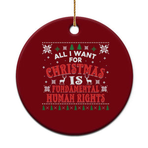 Christmas Gift For Fundamental Human Rights Supporters Ceramic Ornament TS12 1pc Red Print Your Wear