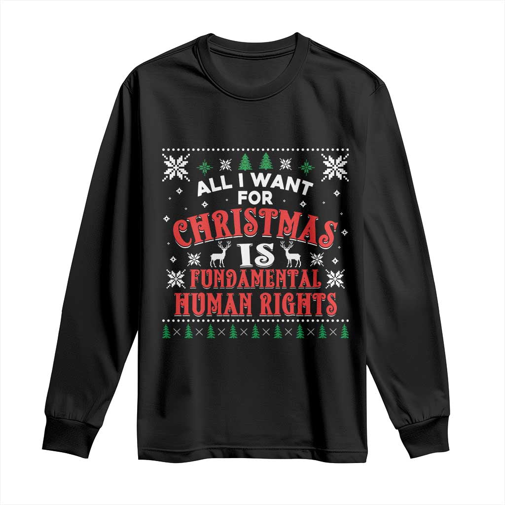Christmas Gift For Fundamental Human Rights Supporters Long Sleeve Shirt - Print Your Wear
