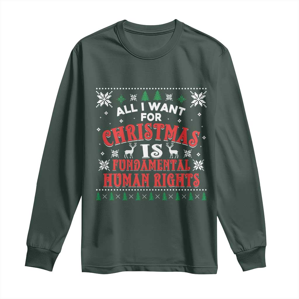 Christmas Gift For Fundamental Human Rights Supporters Long Sleeve Shirt - Print Your Wear