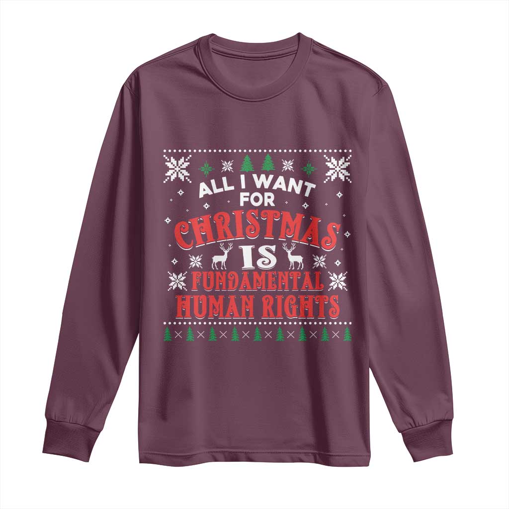Christmas Gift For Fundamental Human Rights Supporters Long Sleeve Shirt - Print Your Wear