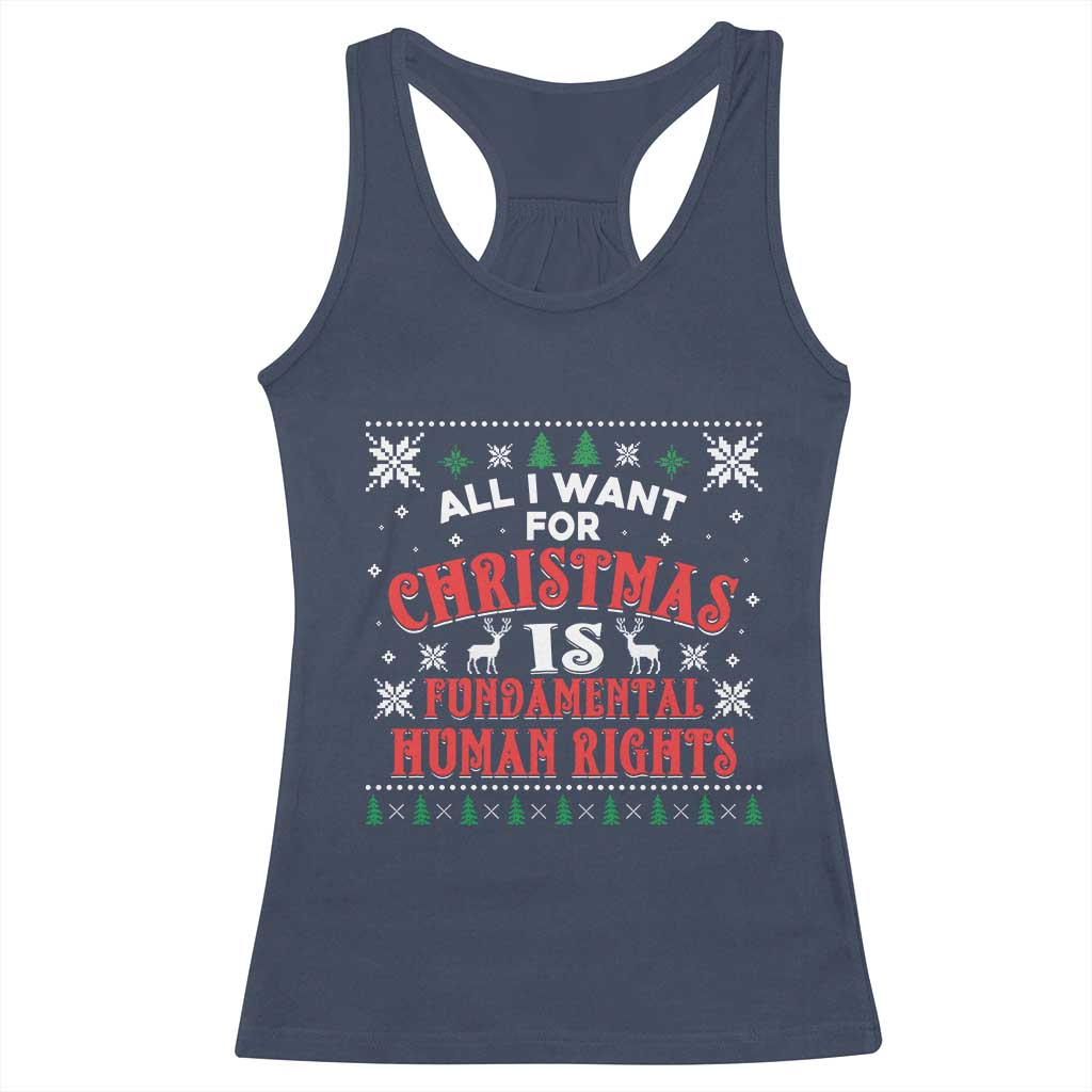 Christmas Gift For Fundamental Human Rights Supporters Racerback Tank Top TS12 Navy Print Your Wear