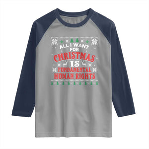 Christmas Gift For Fundamental Human Rights Supporters Raglan Shirt TS12 Sport Gray Navy Print Your Wear