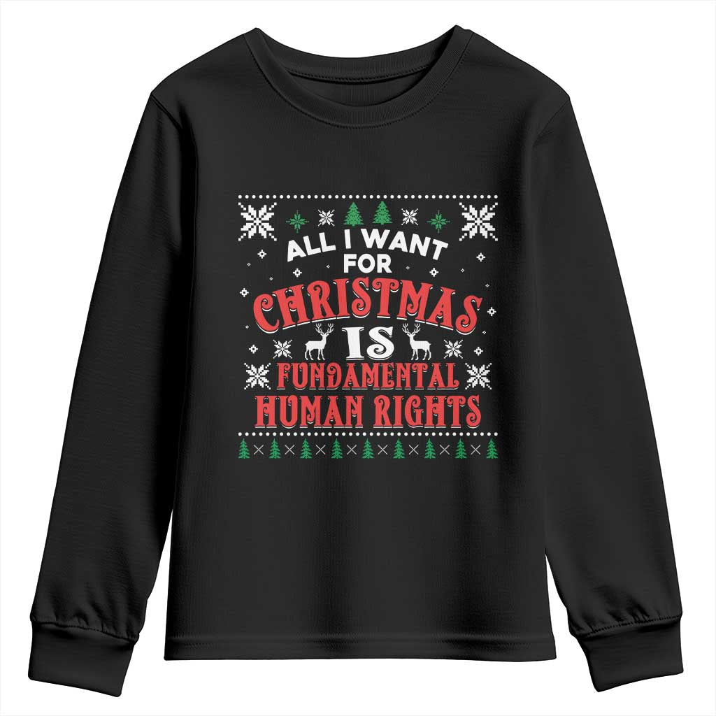 Christmas Gift For Fundamental Human Rights Supporters Youth Sweatshirt - Print Your Wear