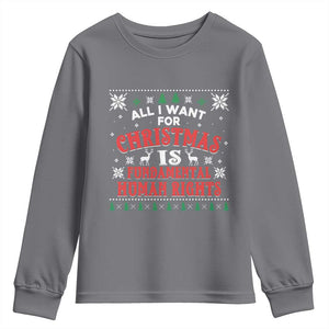 Christmas Gift For Fundamental Human Rights Supporters Youth Sweatshirt TS12 Charcoal Print Your Wear