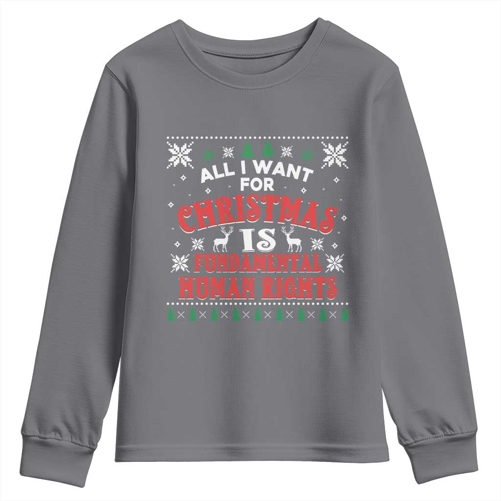 Christmas Gift For Fundamental Human Rights Supporters Youth Sweatshirt - Print Your Wear