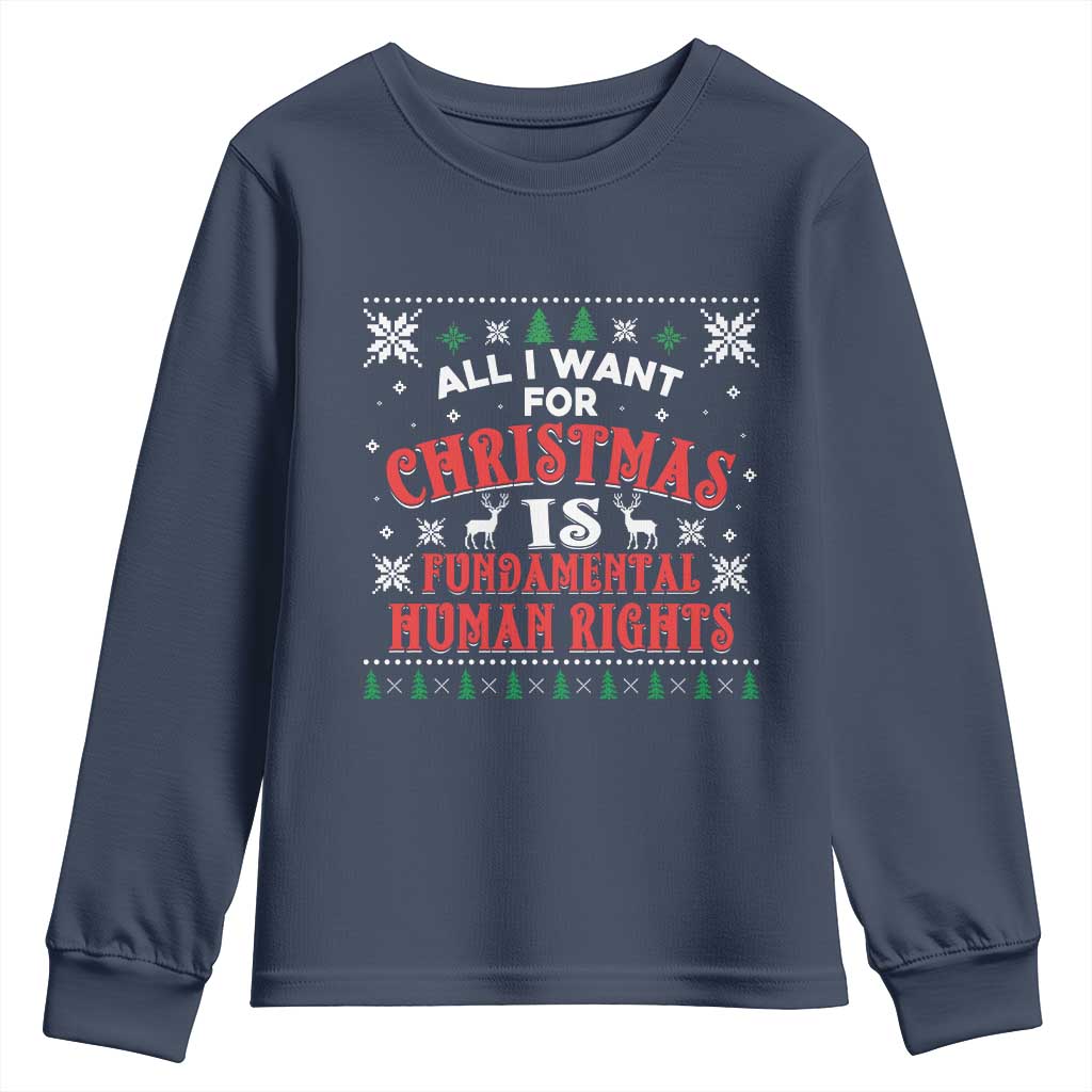 Christmas Gift For Fundamental Human Rights Supporters Youth Sweatshirt - Print Your Wear