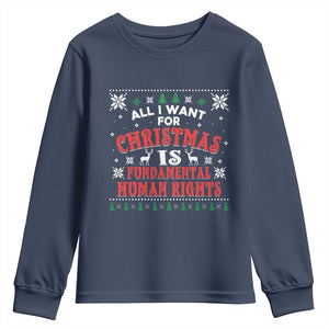 Christmas Gift For Fundamental Human Rights Supporters Youth Sweatshirt - Print Your Wear