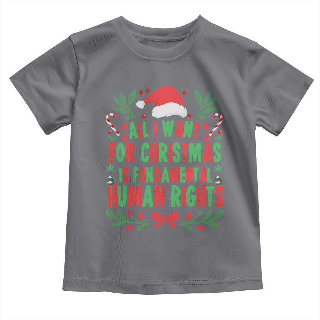 All I Want For Christmas Is Fundamental Human Rights Toddler T Shirt Pro Democracy Xmas Gift TS12 Charcoal Print Your Wear
