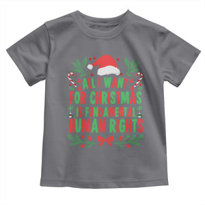 All I Want For Christmas Is Fundamental Human Rights Toddler T Shirt Pro Democracy Xmas Gift TS12 Charcoal Print Your Wear