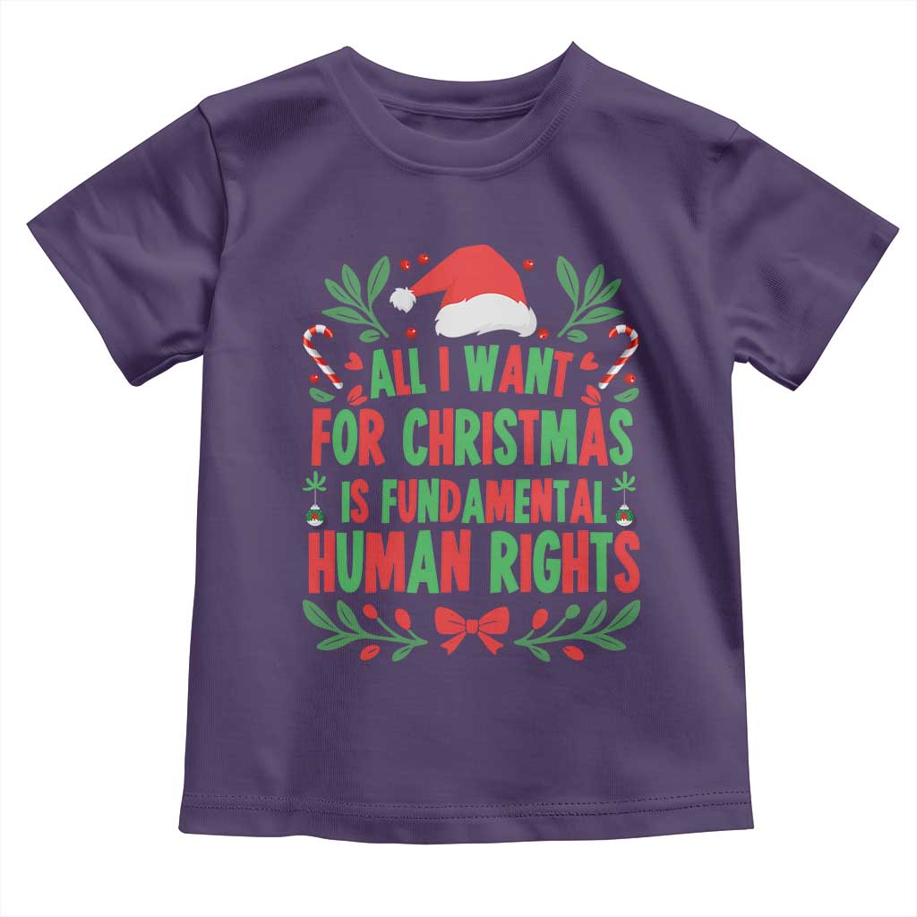 All I Want For Christmas Is Fundamental Human Rights Toddler T Shirt Pro Democracy Xmas Gift TS12 Purple Print Your Wear