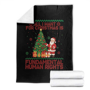 All I Want For Christmas Is Fundamental Human Rights Throw Blanket Equality Activist Gift TS12 Black Print Your Wear