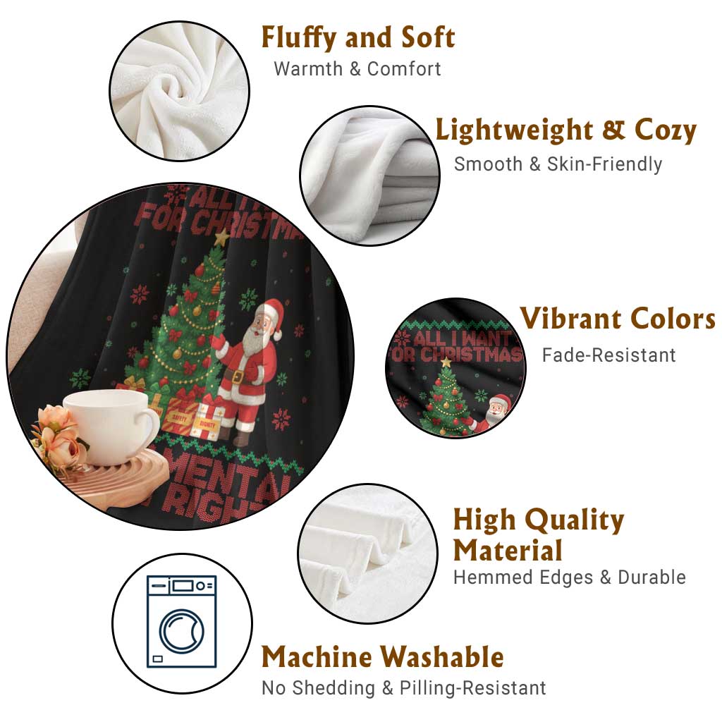 All I Want For Christmas Is Fundamental Human Rights Throw Blanket Equality Activist Gift TS12 Print Your Wear