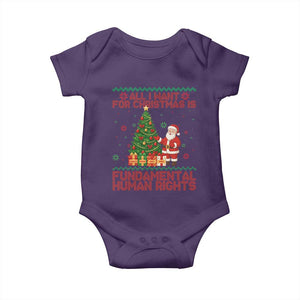 All I Want For Christmas Is Fundamental Human Rights Baby Onesie Equality Activist Gift TS12 Purple Print Your Wear