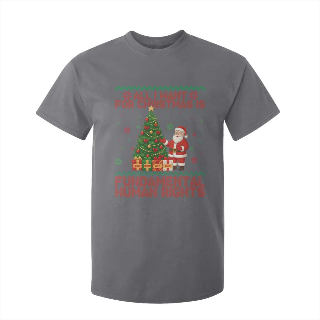 All I Want For Christmas Is Fundamental Human Rights T Shirt For Kid Equality Activist Gift - Print Your Wear