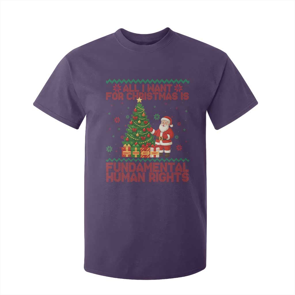 All I Want For Christmas Is Fundamental Human Rights T Shirt For Kid Equality Activist Gift TS12 Purple Print Your Wear