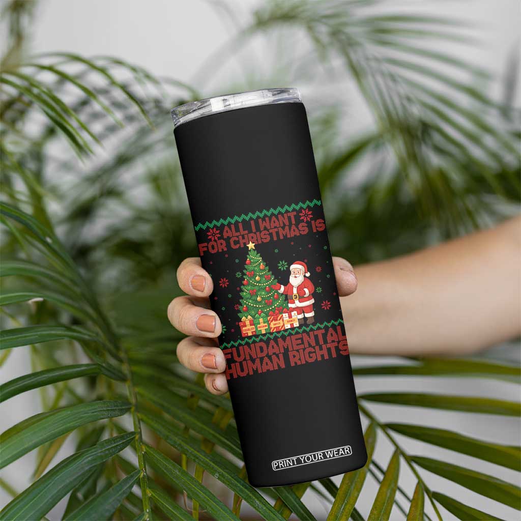 All I Want For Christmas Is Fundamental Human Rights Skinny Tumbler Equality Activist Gift TS12 Print Your Wear
