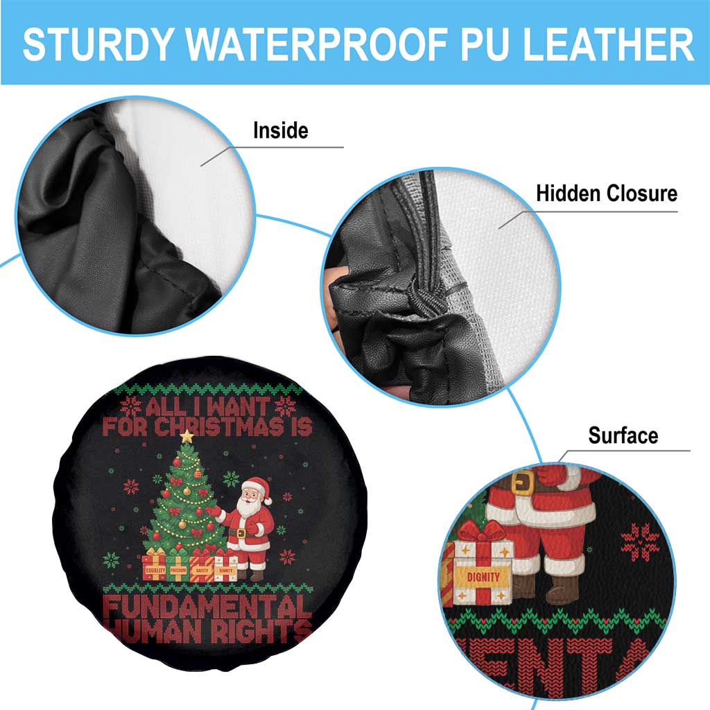 All I Want For Christmas Is Fundamental Human Rights Spare Tire Cover Equality Activist Gift TS12 Print Your Wear