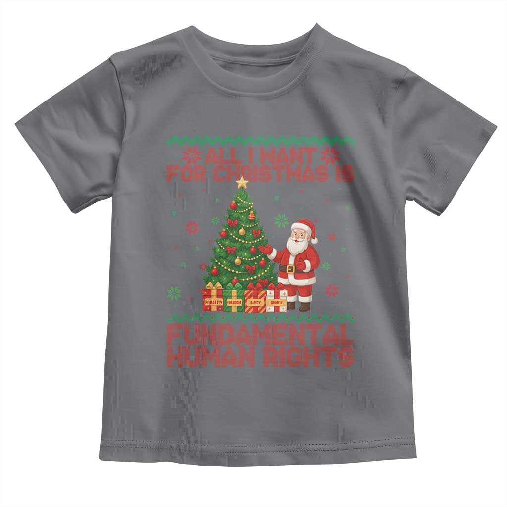 All I Want For Christmas Is Fundamental Human Rights Toddler T Shirt Equality Activist Gift TS12 Charcoal Print Your Wear