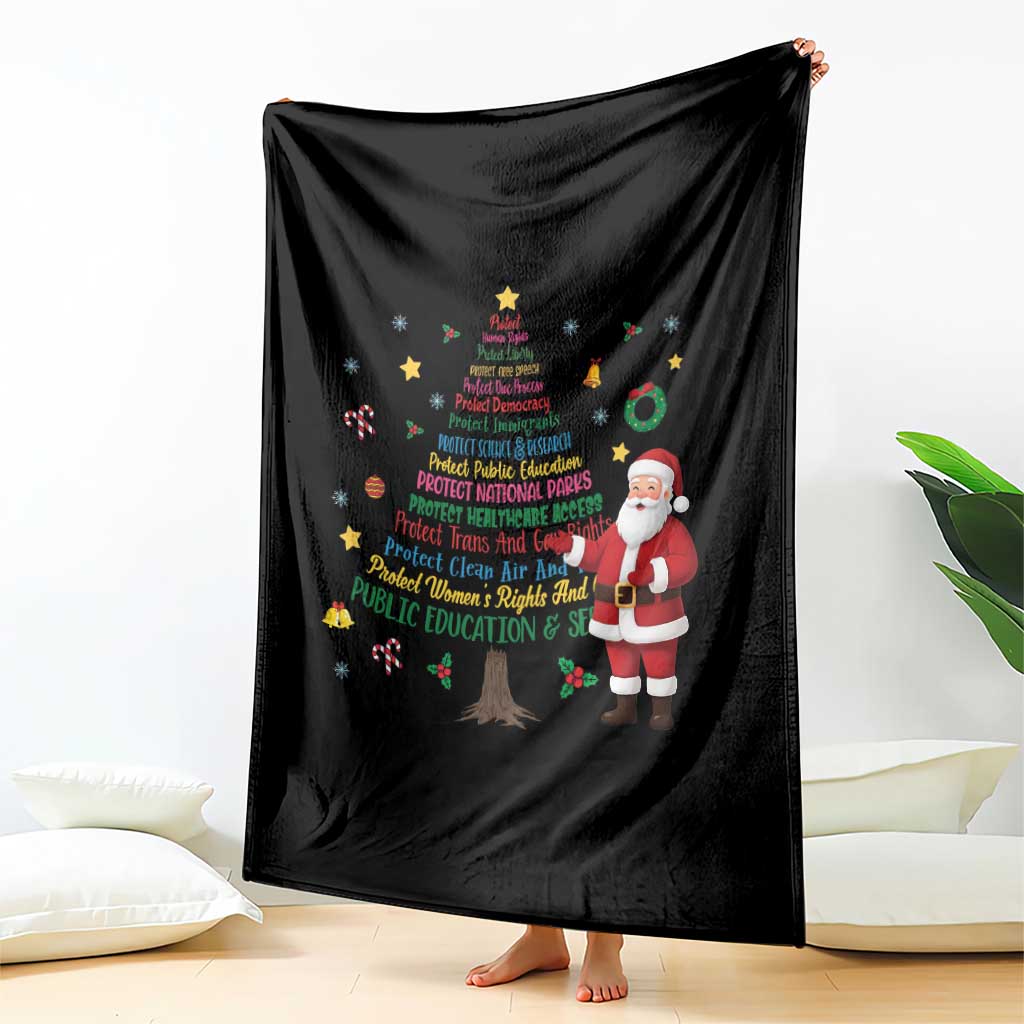 Pro Democracy Activist Christmas Tree Throw Blanket Human Rights Xmas Gift TS12 Print Your Wear