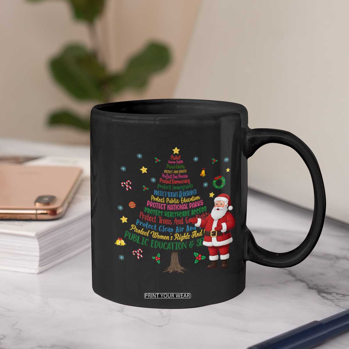 Pro Democracy Activist Christmas Tree Coffee Mug Human Rights Xmas Gift TS12 Print Your Wear